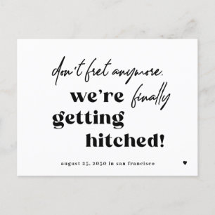 Postal De Anuncios Cita divertida de tipografía para boda ahorrar la 