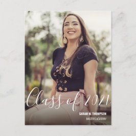 Postal De Anuncios Clase de 2021 Foto de graduada