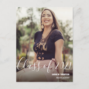 Postal De Anuncios Clase de 2021 Foto de graduada
