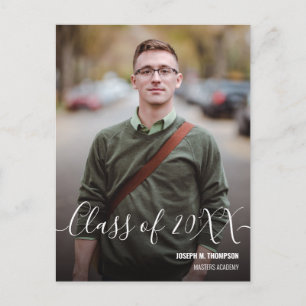 Postal De Anuncios Clase de Foto de Graduado Masculino de 2024