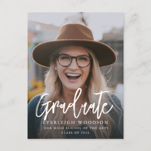 Postal De Anuncios Clase De Graduación Fotográfica Simple De 2024