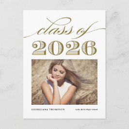 Postal De Anuncios Clase Gold Vintage de 2025 Graduación fotográfica