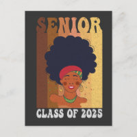 Clase Senior 2025 Negro Inteligente Afro Melanina