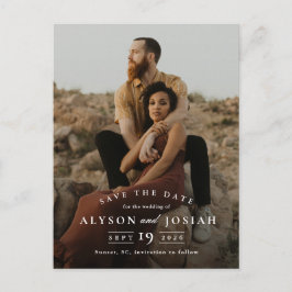 Postal De Anuncios Clásica Elegante Foto Boda Guardar la Fecha