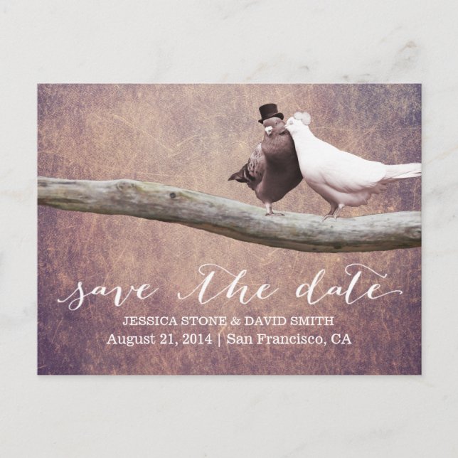 Postal De Anuncios Clásicos Bodas Grunge salvan la fecha (Anverso)