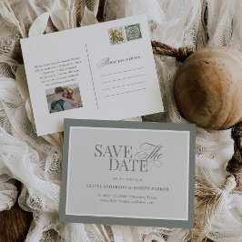 Postal De Anuncios Classic Luxe | Elegante Sage Green Save the Date