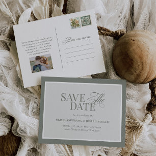Postal De Anuncios Classic Luxe   Elegante Sage Green Save the Date
