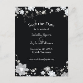 Postal De Anuncios Classy Black + White Save the Date para boda de in