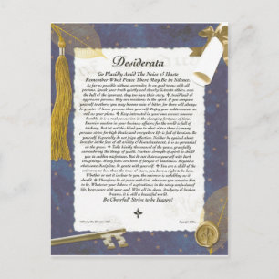 Postal De Anuncios Clave De Graduación Para El Futuro DESIDERATA
