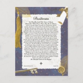 Postal De Anuncios Clave De Graduación Para El Futuro DESIDERATA