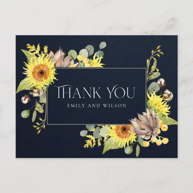 POSTAL DE ANUNCIOS CLAVEL DE NAVIDAD EUCALIPTO FLORAL AGRADECIMIENTO  (Anverso)