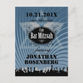 Postal De Anuncios Club Bar Mitzvah Navy Blue Save the Date