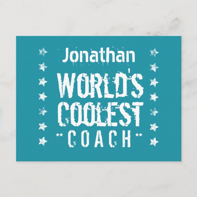 Postal De Anuncios COACH Fondo Teal Estrellas Grunge A03 (Anverso)