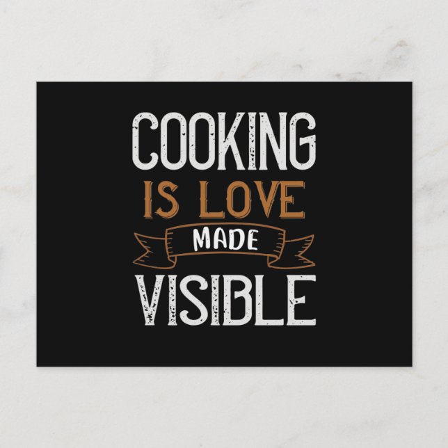 Postal De Anuncios Cocinar Es Visible El Amor (Anverso)