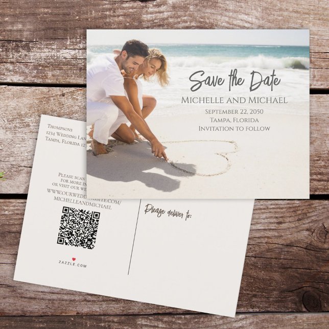 Postal De Anuncios Código QR de boda Presupuesto Moderno para guardar (Subido por el creador)