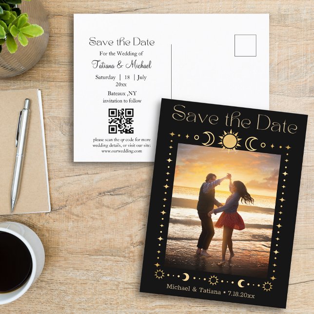 Postal De Anuncios código qr de guión dorado místico foto de guardar  (Subido por el creador)