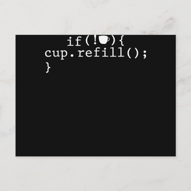 Postal De Anuncios Coffee Refill Smart Coding Software Engineer (Anverso)
