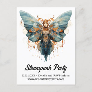 Postal De Anuncios Cogwing Monarca Mariposa Boda Steampunk