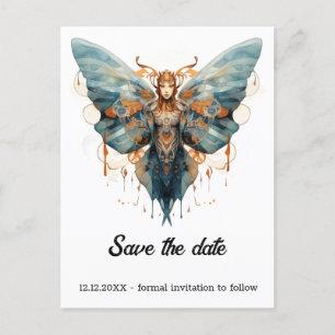 Postal De Anuncios Cogwing Monarca Mariposa Steampunk Boda 