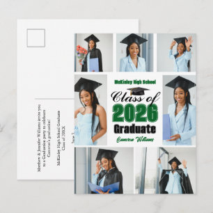 Postal De Anuncios Colaje de fotos de graduación de la Clase Verde de