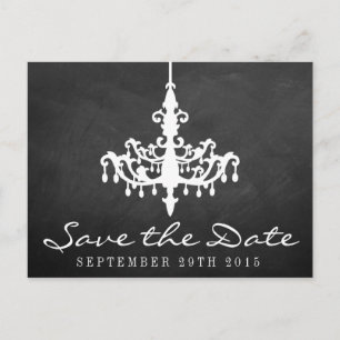 Postal De Anuncios Colección de Boda Pizarra y Candil Elegante