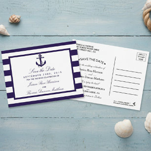 Postal De Anuncios Colección de Bodas de franjas de la marina de infl