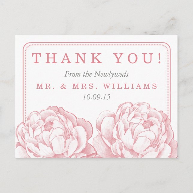 Postal De Anuncios Colección de Bodas florales de Peony (Anverso)
