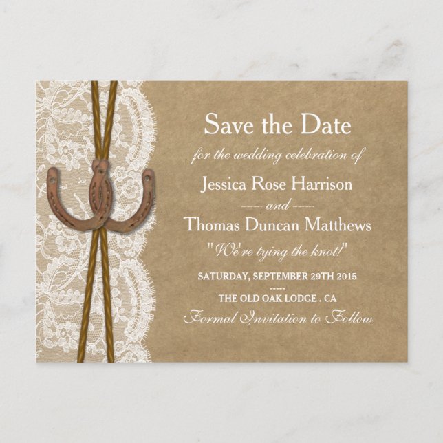 Postal De Anuncios Colección Kraft, Lace & Horseshoe (Anverso)