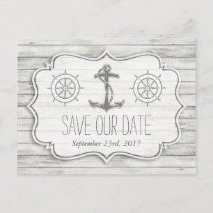 Postal De Anuncios Colección Nautical Whitewashed Wood Beach Wedding