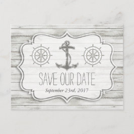 Postal De Anuncios Colección Nautical Whitewashed Wood Beach Wedding