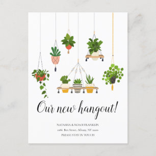 Postal De Anuncios Colgando plantas nueva dirección nos hemos mudado