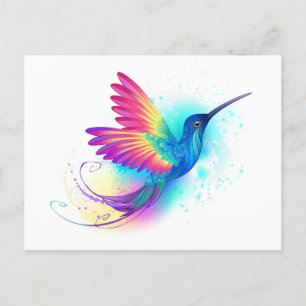 Postal De Anuncios Colibrí Arcoíris Exótico