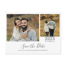 Collage de 2 Fotos Modernas para Salvar la Fecha