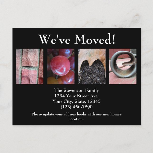 Postal De Anuncios Collage de alfabetos, carta HOME Word Movimiento d (Anverso)