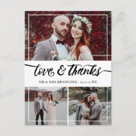 Postal De Anuncios Collage de Bodas de Brussel Script Love & Gracias