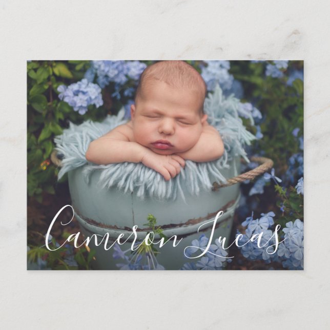 Postal De Anuncios Collage de caligrafía en escritura blanca y gris  (Anverso)