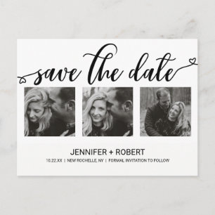 Postal De Anuncios Collage de fotos Chic Hand Lettered para salvar la