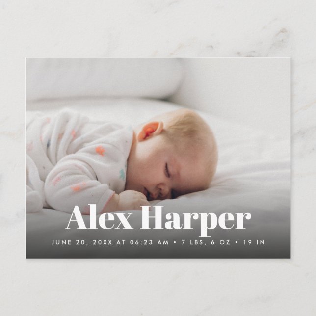 Postal De Anuncios Collage de fotos clásico Nacimiento (Anverso)