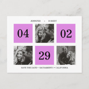 Postal De Anuncios Collage de Fotos en Cuadrícula   Morado Neon   GUA