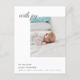 Postal De Anuncios Collage de fotos minimalista moderno de nacimiento