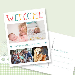 Postal De Anuncios Collage de fotos personalizado WELCOME nacimiento 