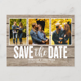 Postal De Anuncios Collage de fotos rústico de madera clara salva la 