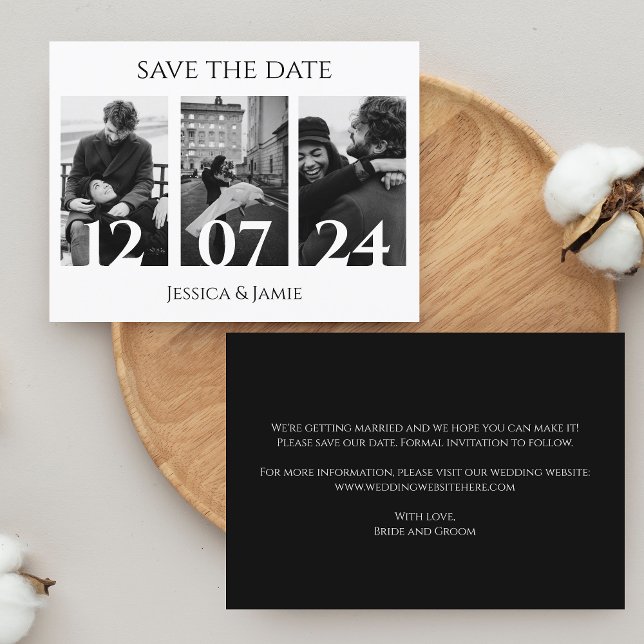 Postal De Anuncios Collage Photo Save the Date Overlay Modern Trendy (Subido por el creador)