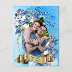 Postal De Anuncios Color de agua ilustrado Moon-flower Guardar la fec