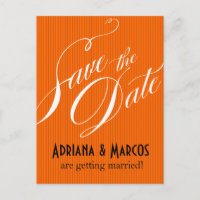 Color Pop Pinstripe Save the Date | naranja