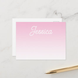 Postal De Anuncios Color Rosa Claro Ombre (Editable) y tu texto