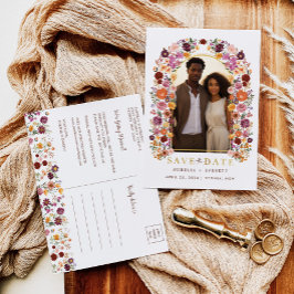 Postal De Anuncios Colorida foto del jardín de flores silvestres Salv