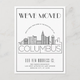 Postal De Anuncios Columbus, Ohio Moderno Deco | Cambio de Dirección