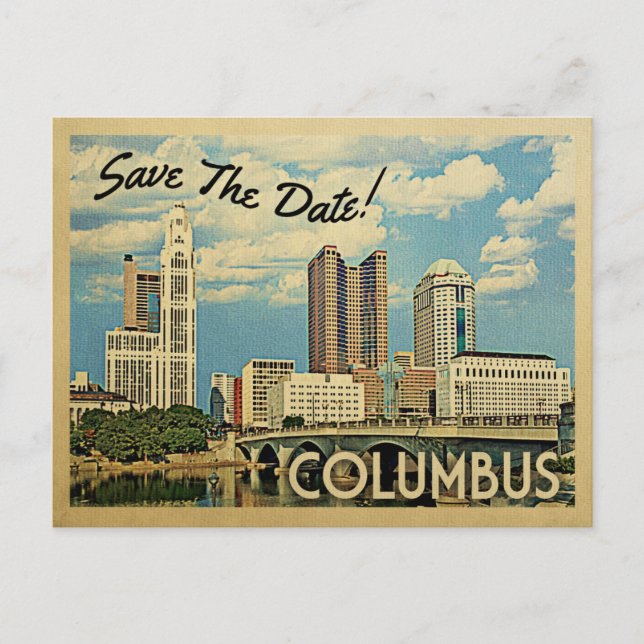 Postal De Anuncios Columbus Salva La Fecha Ohio (Anverso)