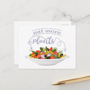 Postal De Anuncios Come más plantas letrero de motivación de ensalada